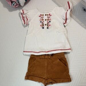 🛍️BOGO🛍️Embroidered Top and Shorts Outfit